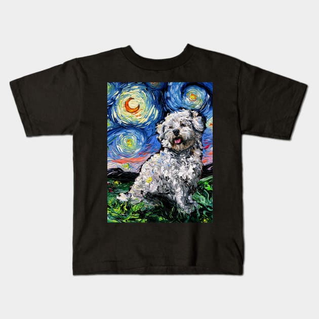 Coton de Tulear Night Kids T-Shirt by sagittariusgallery